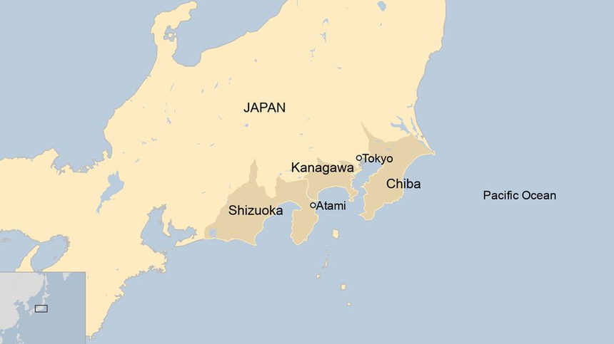 Japonia: Alunecare de teren la Atami; 20 de persoane sunt date dispărute, două au murit - VIDEO