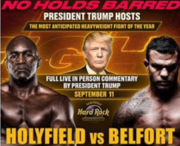 Donald Trump urmează să comenteze sâmbătă seara, ”fără filtru şi în direct”, un meci de box, la Miami, între fostul campion mondial la categoria grea Evander Holyfield şi starul brazilian al artelor marţiale mixte Vitor Belfort