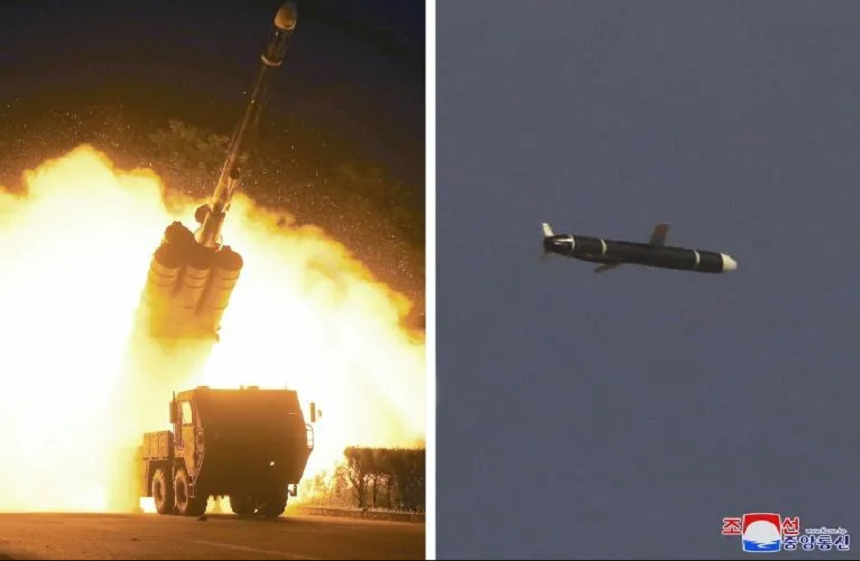 Coreea de Nord testează o nouă rachetă de croazieră cu rază lungă de acţiune; rachetele au parcurs 1.500 de kilometri şi şi-au atins ţinta, nespecificată; ele pot atinge ţinte în Coreea de Sud şi Japonia