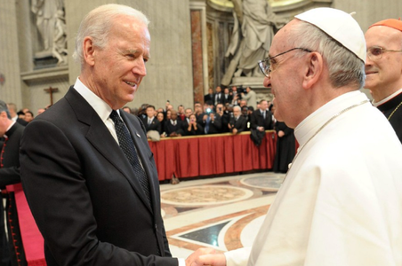 Joe Biden urmează să fie primit de Papa Francisc la Vatican, la 29 octombrie, anunţă Casa Albă