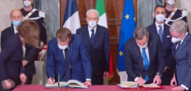 Draghi şi Macron semnează, la Palatul Quirinal, un tratat de cooperare bilaterală