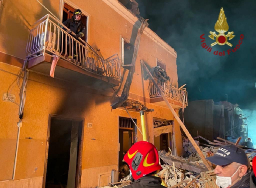 Şapte morţi în Sicilia, în urma unei explozii cauzate de o scurgere de gaze care a distrus patru imobile; două persoane, date dispărute, căutate în continuare