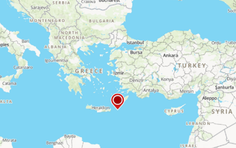 Dublu cutremur în largul insulei Creta, în mare, fără pagube