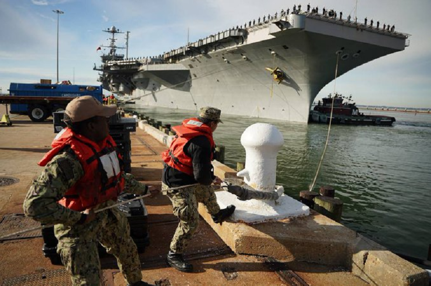 Portavionul american USS Harry S. Truman rămâne la Mediterana pentru a le oferi ”asigurări” europenilor, în contextul tensiunilor cu Rusia