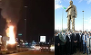 O statuie a lui Soleimani, incendiată în sud-vestul Iranului