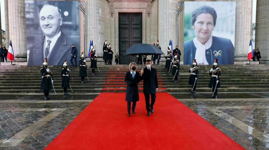 Emmanuel Macron şi Ursula von der Leyen le aduc un omagiu, la Panthéon, lui Jean Monnet şi Simonei Veil, cu ocazia lansării preşedinţiei franceze a UE