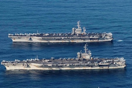 Două grupuri de portavioane americane au intrat în Marea Chinei de Sud; China a efectuat o nouă incursiune în spaţiul aerian de apărare al Taiwanului