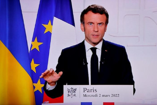”Noi nu sunem în război cu Rusia”, le spune într-o alocuţiune francezilor Macron şi-l atacă pe Putin