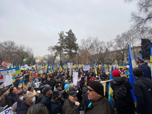 Manifestaţie de susţinere a Ucrainei la Almatî – VIDEO