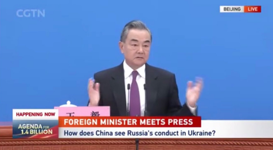 Prietenia Beijingului cu Moscova este ”tare ca piatra”, după invazia rusă a Ucrainei, dă asigurări ministrul chinez de Externe Wang Yi