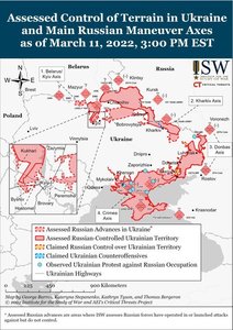 Institutul pentru Studiul Războiului din SUA: Forţele terestre ruseşti care încearcă să încercuiască Kievul au rămas în mare parte blocate în ultimele 24 de ore