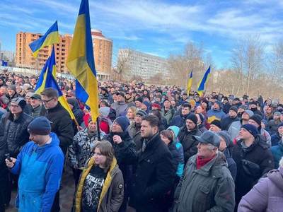Proteste ale ucrainenilor faţă de invadatorii ruşi, la Enerhodar, Herson şi Berdeansk – VIDEO