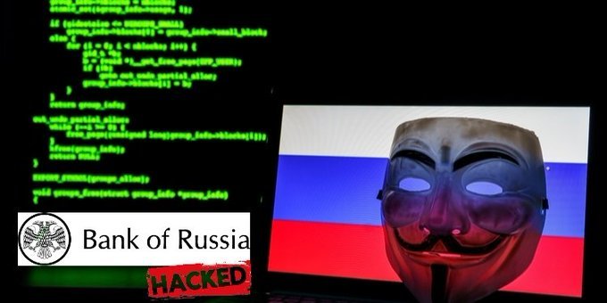 Anonymous anunţă că a piratat Banca Centrală a Rusiei / Vor fi publicate documente cu acorduri secrete / Grupul atacă în continuare firmele care continuă să lucreze în Rusia 