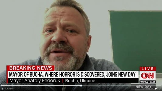 Primarul oraşului Bucea pentru CNN: Nu îi vom ierta pe ruşi pentru atrocităţile petrecute aici. Jumătate din oraş este distrus, copii, mame şi bătrâni au fost victimele principale ale măcelului - VIDEO