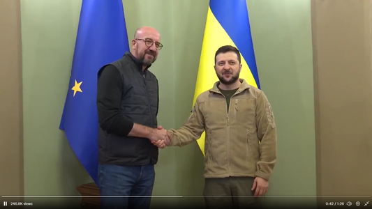 Zelenski şi Michel au discutat despre sancţiunile impuse Rusiei, sprijin financiar, armament şi despre aderarea la UE / Aproximativ 120.000 de persoane rămân blocate în Mariupol, iar aderarea la UE este o prioritate pentru Ucraina, afirmă Zelenski