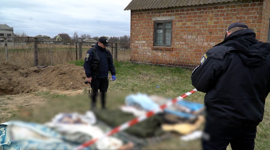 Nouă cadavre ale unor civili, găsite la Borodianka, dintre care unele prezintă ”semne de tortură”, anunţă poliţia ucraineană