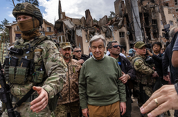 Antonio Guterres cere Rusiei, la Bucea, să coopereze în ancheta Curţii Penale Internaţionale privind crime de război în Ucraina - FOTO, VIDEO
