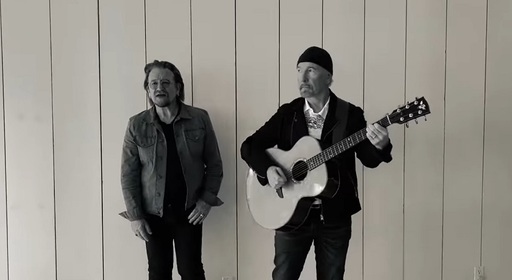 Bono şi The Edge, spectacol într-o staţie de metrou din Kiev - VIDEO - 