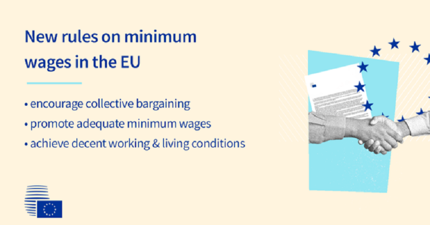 Acord între statele membre UE şi Parlamentul European asupra unui cadru al unui salariu minim care ”să asigure un nivel de trai decent”; Suedia şi Danemarca, două dintre cele şase state UE în care nu există salariu minim, se opun; acordul urmează să fie adoptat cu o majoritate calificată