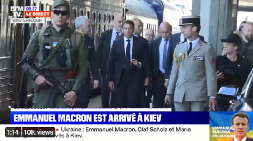 Macron, Scholz şi Draghi au ajuns la Kiev - Macron: Am venit să transmit un mesaj de unitate europeană şi de susţinere a ucrainenilor şi Ucrainei - FOTO, VIDEO