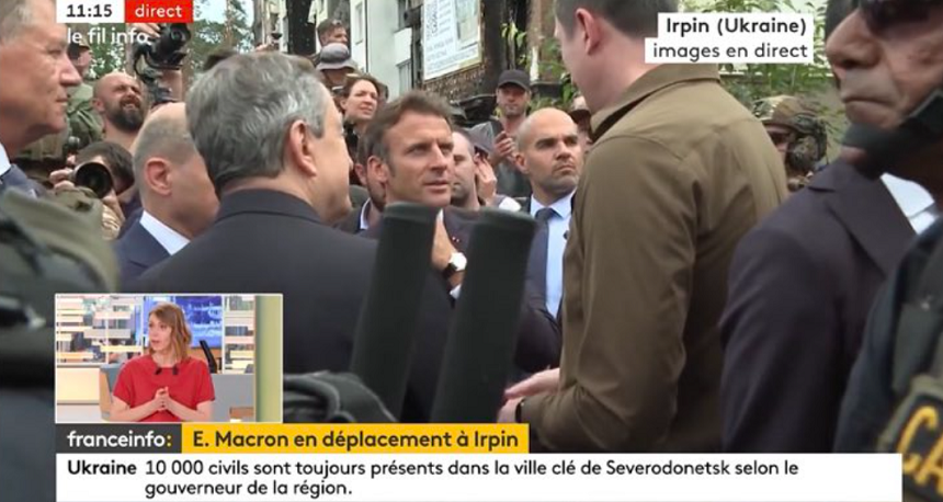 Macron, Iohannis, Scholz şi Draghi vizitează oraşul Irpin, fără Zelenski