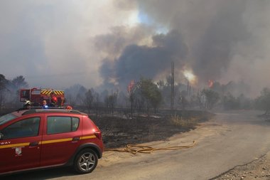 Franţa: Incendiu puternic în departamentul Gard - patru pompieri au fost răniţi, 200 de hectare de pădure au fost distruse, o autostradă a fost blocată parţial - VIDEO
