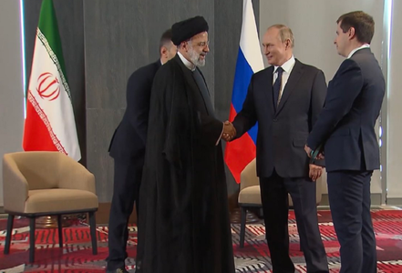 Putin salută, într-o întâlnire cu Ebrahim Raisi, la summitul Organizaţiei Cooperării de la Shanghai, în Uzbekistan, o evoluţie ”pozitivă” a relaţiilor Moscovei cu Teheranul şi anunţă că va face totul ca Iranul să adere la OCS
