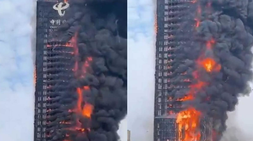 Incendiu violent într-un zgârie-nori la Changsha, în centrul Chinei