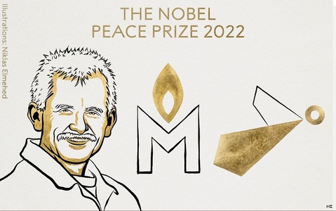 UPDATE - Premiul Nobel pentru Pace pe 2022, decernat activistului belarus Ales Bialiatski şi organizaţiilor din Rusia şi din Ucraina Memorial şi Centrul pentru Libertăţi Civile / Precizările Comitetului Nobel