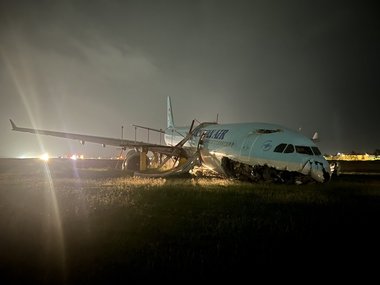 Un avion Korean Air cu 173 de persoane la bord a ieşit de pe pistă la aterizare, în Filipine - VIDEO