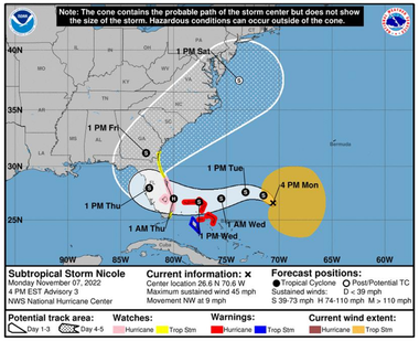 Alegători din Florida ar putea întâmpina dificultăţi la vot din cauza unei furtuni tropicale violente, Nicole. Guvernatorul Ron DeSantis a impus starea de urgenţă în 34 de comitate 