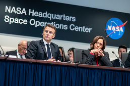 Emmanuel Macron şi Kamala Harris se angajează, la sediul NASA, la Washington, la o consolidare a cooperării spaţiale franco-americane