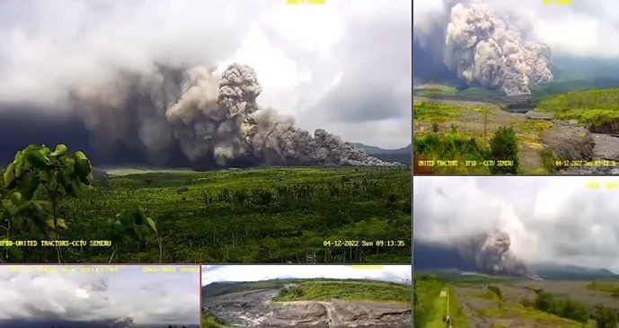 Vulcanul Semeru de pe insula Java din Indonezia a erupt şi ameninţă zonele populate - VIDEO