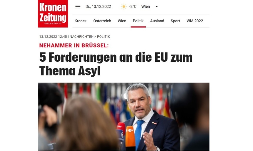 Cancelarul Austriei vine la Consiliul European cu cinci condiţii - „Kronen Zeitung”