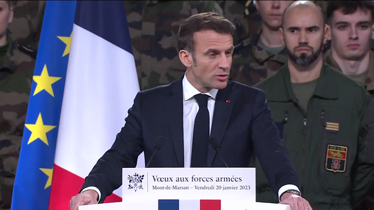Emmanuel Macron anunţă, la Mont-de-Marsan, axele viitoarei Legi a programării militare în perioada 2024-2030 şi promite un efort bugetar de 413 miliarde de euro, o creştere semnificativă, de la 295 de miliarde de euro în perioada 2019-2025