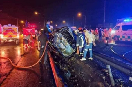 Unsprezece morţi în Thailanda, în incendiul unei dube, în urma unui accident rutier, de Anul Nou lunar. Un student, singurul supravieţuitor, a spart geamul şi s-a salvat înaintea tragediei