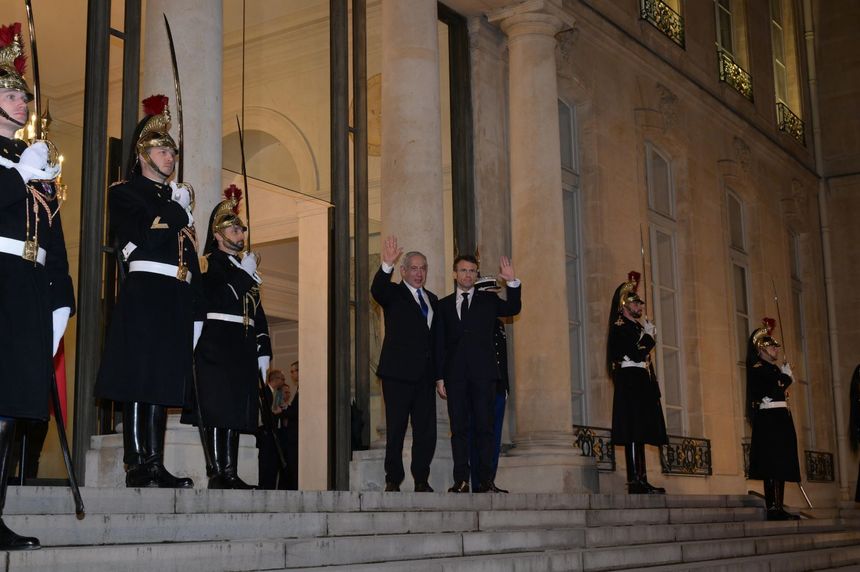 Netanyahu a ales Franţa pentru prima sa vizită externă în afara Orientului Mijlociu. El a discutat cu Macron despre Iran şi Ucraina - FOTO, VIDEO