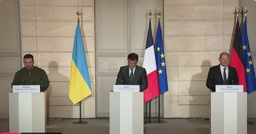 UPDATE - Volodimir Zelenski şi Olaf Scholz au fost primiţi la Palatul Elysee de preşedintele Emmanuel Macron: "Rusia nu poate şi nu trebuie să câştige. Ceea ce se întâmplă în Ucraina implică viitorul Europei"