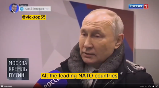 Putin acuză NATO, într-un interviu la postul Rossiya-1, că ”participă indirect” la Războiul din Ucraina prin faptul că furnizează armament Kievului