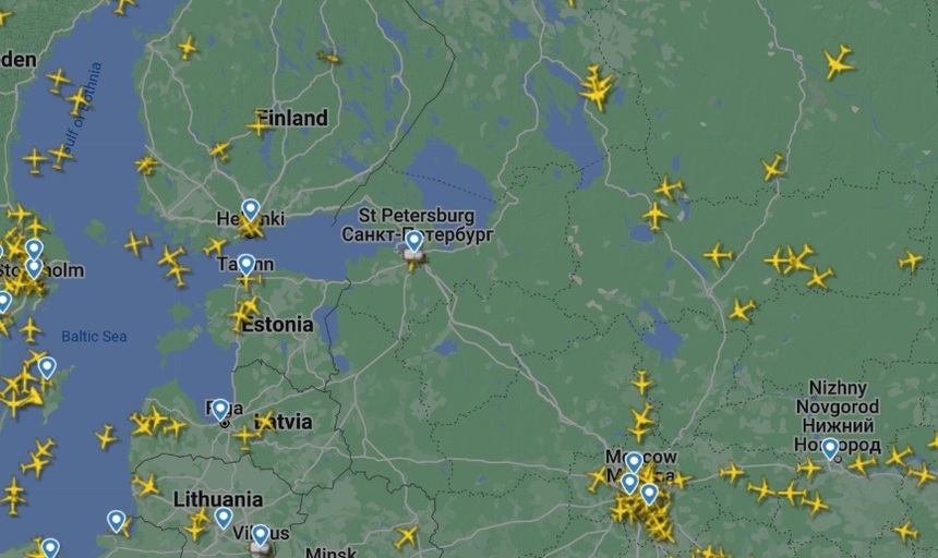 UPDATE - Mai multe zboruri interne ruse care se îndreptau către Sankt Petersburg au făcut cale întoarsă, potrivit Flight Radar / TASS: Spaţiul aerian este închis / Aeroportul Pulkovo s-a redeschis după câteva ore / Ce spune Ministerul Apărării
