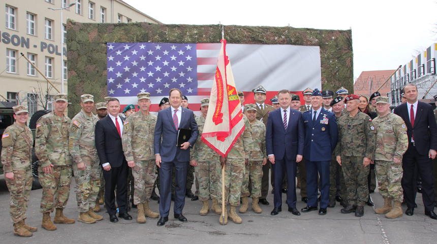 Prima garnizoană permanentă americană în Polonia, inaugurată la Poznan