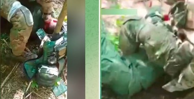 Două videoclipuri care circulă pe reţelele sociale pretind că arată soldaţi ucraineni decapitaţi