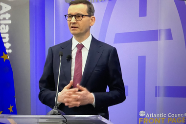 Premierul polonez Mateusz Morawiecki îl atacă pe Macron la Washington, la Atlantic Council, şi denunţă o atitudine ”mioapă” a UE faţă de China