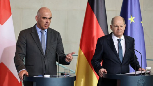 Scholz îşi exprimă ”speranţa” unei schimbări a poziţiei Elveţiei privind livrarea de armament Ucrainei, într-o vizită a preşedintelui Confederaţiei helvetice la Berlin