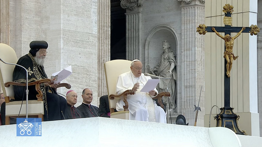 Papa Francisc îl primeşte la Vatican pe Papa Teodor al II-lea al Alexandriei, patriarhul copt egiptean
