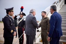 Italia îi promite lui Zelenski sprijin total. Preşedintele ucrainean a venit la Roma cu un avion al guvernului italian - FOTO