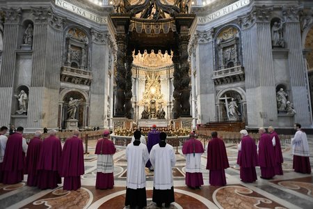 Ritual de purificare la Bazilica Sfântul Petru, după ce un bărbat a protestat joi dezbrăcat pe altarul principal 