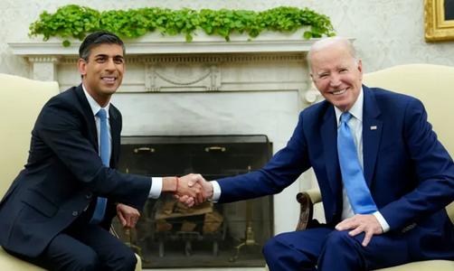 SUA şi M.Britanie lansează un nou parteneriat economic împotriva Chinei. Biden şi Sunak prezintă la Casa Albă ”Declaraţia Atlantică”, o cooperare consolidată în domeniile industriei apărării, nuclear civil şi aprovizionării cu metale indispensabile tranzi