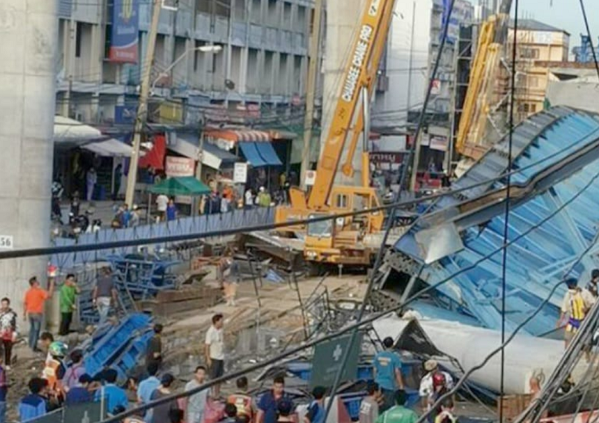 Un mort şi opt răniţi în Thailanda, în urma căderii unei platforme metalice masive a unei autostrăzi suspendate în construcţie pe un drum la Bangkok