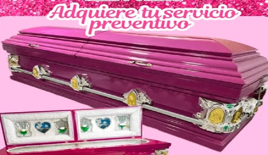 Barbie mania la extrem: O firmă de pompe funebre din El Salvador oferă sicrie roz cu căptuşeală cu imaginea celebrei păpuşi